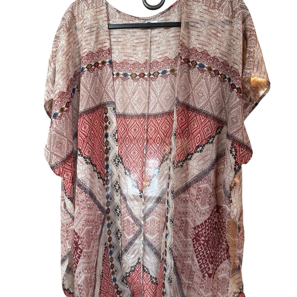 Bohemian Kimono/ Swim Cover with Geometric Patterns